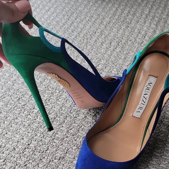 Aquazzura Vibrant Blue and Green Heels - Picture 2 of 6